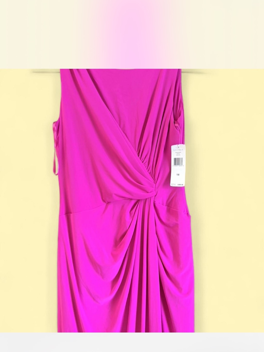 Ralph Lauren Fuchsia Sleeveless Draped Maxi Dress - Picture 2 of 6